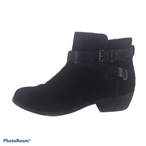 Carlos Black  Wrapped Harness Ankle Strap Bootie